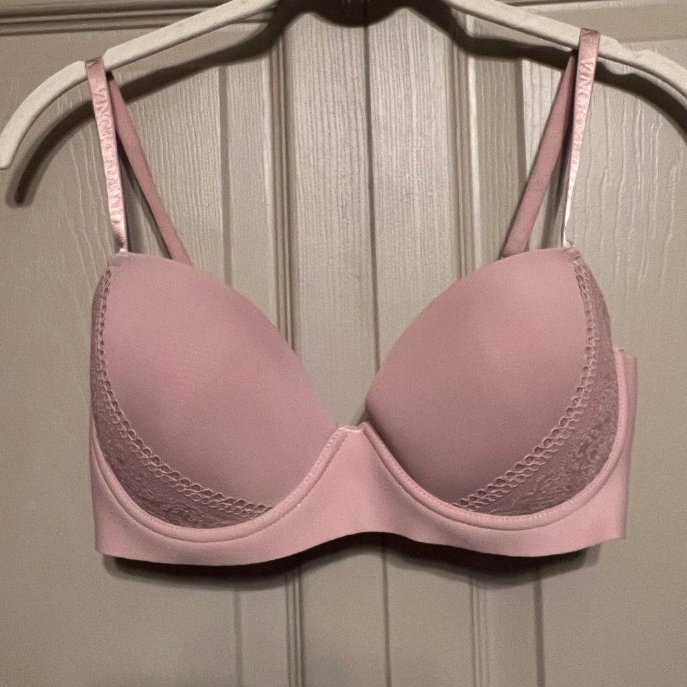 Vince Camuto Pink Lace Accent Bra